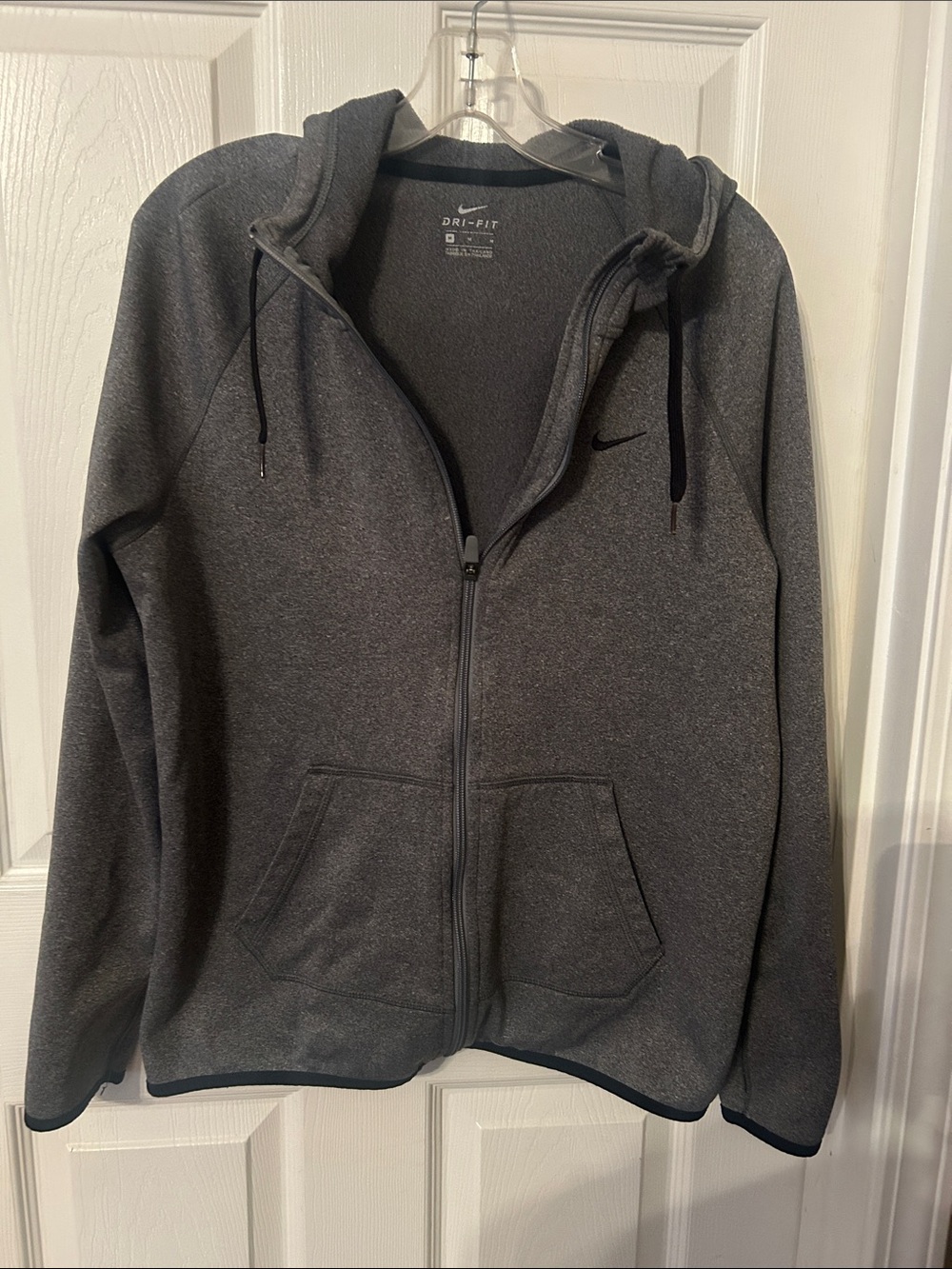 Nike Men’s Charcoal Gray Dri-FIT Full-Zip Hoodie